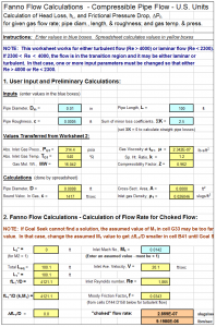 Compressible Pipe Flow Calculator Spreadsheet - Low Cost Easy To Use ...